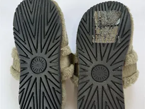 UGG women’s Olive Green Fuzz Clog Slippers thumbnail 7