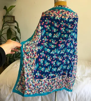 Floral 100% silk scarf Multi thumbnail 3