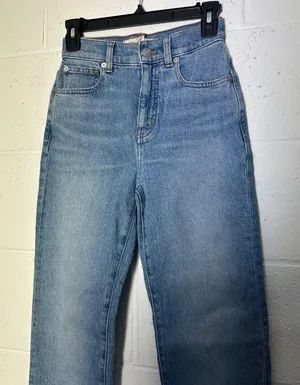 Madewell 90s Straight High Rise Jeans Medium Wash Blue Denim Size 23 thumbnail 1