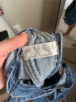 We The Free Blue Denim Short Overalls thumbnail 6