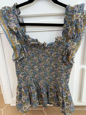 Ruffle Tank Top Blue thumbnail 1