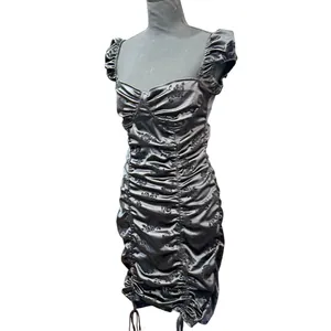 NWT Motel Rocks Sinora Bodycon Mini Dress Black Rose Flock Size Large $82 Ruched thumbnail 11