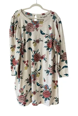 LOFT Floral‎ Shift Dress Plus Size 20 Long Sleeve Knee Length Casual Work thumbnail 1