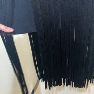 Women’s New Herve Leger x Forever 21 Transparent Black Bustier Fringe Bustier Ba thumbnail 7