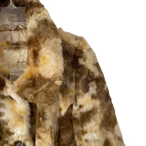 Daytrip Boho Tan Brown Cream Faux Fur Jacket Coat size medium NWOTS thumbnail 3