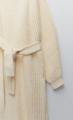 ZARA Chunky Wrap Front Knit Cardigan thumbnail 9