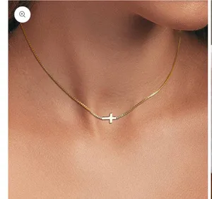18k Stainless Steel Tarnish Free Cross Necklace thumbnail 1