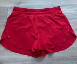 Lululemon Fast and Free Reflective High-Rise Short 3" Dark Red Women Size 10 thumbnail 1