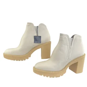 Dolce Vita Women’s Ankle Boots Lug Sole Block Heel‎ Chunky Faux Leather Cream 11 thumbnail 4