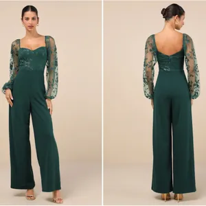 LULU's Sexy Chic Floral Wedding Formal Elegant Classy Long Sleeve Pantsuit thumbnail 6