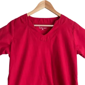 Butter Soft Women Scrub Top S Red Medical Uniform‎ Nurse Workwear Dental Casual thumbnail 7