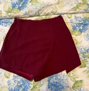Burgundy Mini Skirt Size XS thumbnail 1