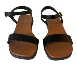 Solanz Riddle Sandals Size 9.5 Black Louise Open Toe‎ Adjustable Strap thumbnail 1