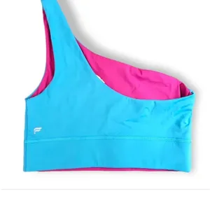FABLETICS One-Shoulder Pink and Blue reversible Crop Top thumbnail 6