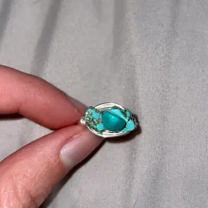 Handmade Turquoise Stone Ring Blue thumbnail 3