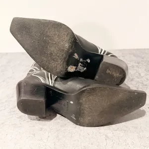 Reformation Otto Mini Western Boots Black White Size 7.5 * thumbnail 7