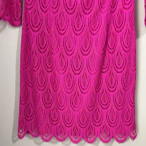Lilly Pulitzer Hera Sheath‎ Dress Women's 6 Pink Lace 3/4 Sleeves Scalloped Hem thumbnail 5