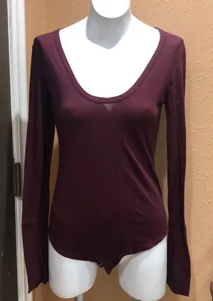 Free people intimately burgundy bodysuit thumbnail 1