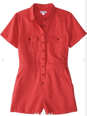 Outerknown NWT Trestles Utility Lightweight Romper Red Small thumbnail 11