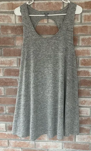 Aerie Open Back Twist Strap Dress Gray L / XL thumbnail 1