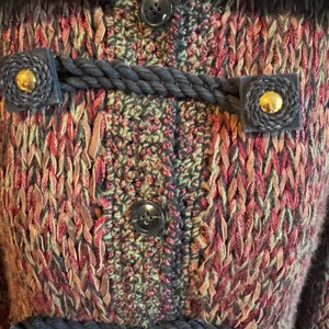 Patricia Barrera Alpaca Wool Leather Knit Toggle Cardigan Coat Chile Handmade L‎ thumbnail 5