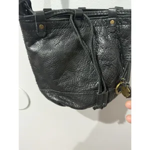 Lucky Brand Black Leather Crossbody Bag Purse Adjustable Strap‎ Charm W thumbnail 4
