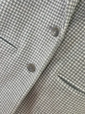 Abercrombie & Fitch Houndstooth Blazer Coat XS Classic Preppy Old Money Gray thumbnail 9