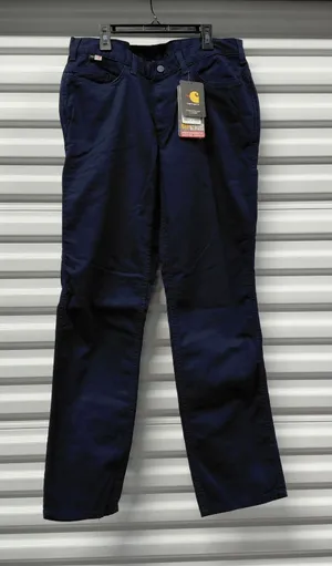 Carhartt Womens FR Rugged Flex Work Pants Size 12 Navy Flame Resistant Utility thumbnail 1
