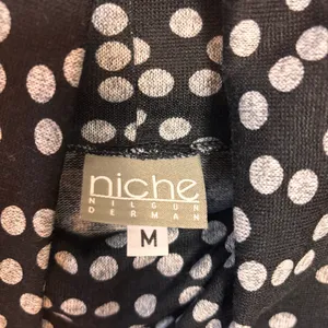 Niche‎ Nilgun Derman Tunic Dress Long Sleeve Cowl Neck White Polka Dot Size M thumbnail 4