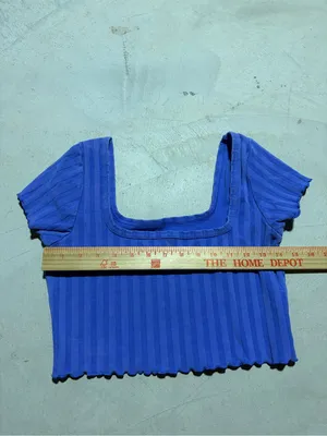 Aerie offline OG Square-Neck Ribbed Crop Top MEDIUM purple/blue thumbnail 2