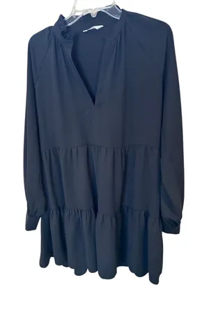 Amanda uprichard black‎ tiered dress -m thumbnail 1