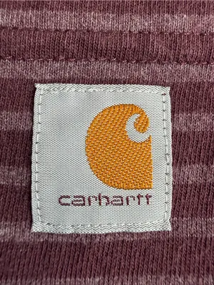 Carhartt Women’s Original Fit Striped Pocket T Shirt Burgundy M 8-10 thumbnail 7