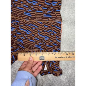 aerie offline biker shorts printed blue brown hi rise nwt Small thumbnail 9