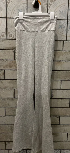 Edikted Light Grey Fold over Flare Leggings thumbnail 1