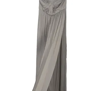 David's Bridal One Shoulder Strap Beige Maxi Dress Size 4 thumbnail 8