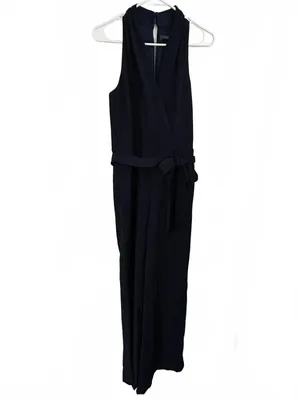 Julia Jordan Tie Waist Wide Leg Halter Jumpsuit NWT Navy Blue Size 6 thumbnail 3