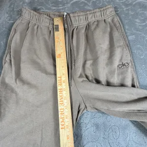 Alo Yoga Accolade Sweatpants Womens Medium Taupe Wide Leg Fleece Lounge Trousers thumbnail 7