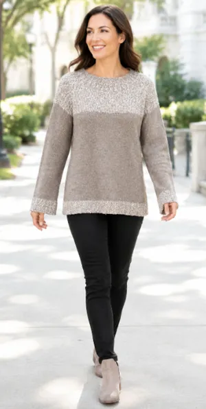 Fate Boucle Crewneck Long Sleeve Pullover Sweater Tan XL cottagecore casual thumbnail 1