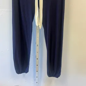 Eberjey Navy Blue Lounge Jogger Pants Cream Drawstring Small S Minimalist thumbnail 4