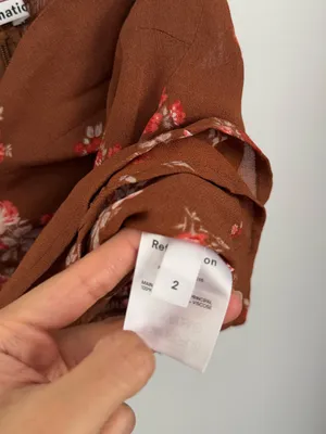 Reformation 2 Bustier Cami Top Nona Light Brown Floral Cottage Coquette Fairy‎ thumbnail 4