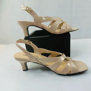 Easy Street Beige Strappy Heels thumbnail 3