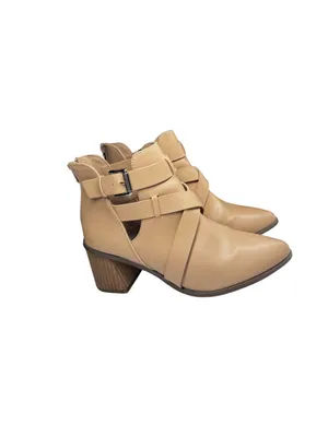 Dolce Vita Drako Tan Strappy Pointed-Toe Ankle Booties 8 neutral casual western thumbnail 2
