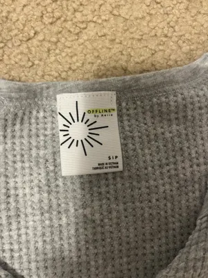 Aerie Gray Waffle Knit Sweater thumbnail 3