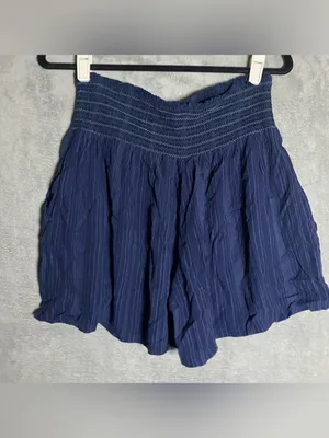 Carve Designs Navy Blue Smocked Waist Shorts Flowy Cosstal‎ Summer Breathable M thumbnail 4