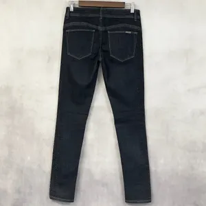 Cache Skinny Low Rise Jeans Women‎ 2 Black Rhinestone Stretch Y2K McBling thumbnail 2