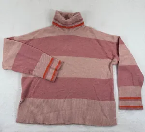 J.CREW Womens Striped Pink Alpaca Wool Blend Turtleneck Sweater Size S‎ thumbnail 1