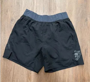 Adidas Women Black Grey‎ Athletic Training Shorts Three Stripes Graphic Small thumbnail 1