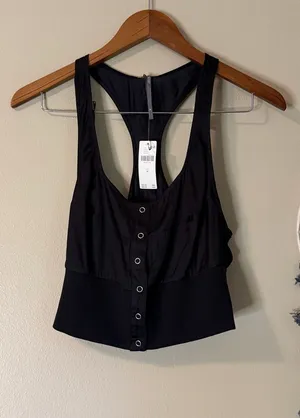 Anthropologie Racer Back Tank Too Black Size Medium thumbnail 1