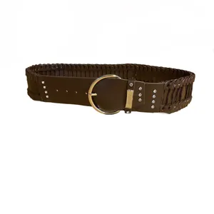 Guess Dark Brown Thick Faux Leather Statement Belt W/Rhinestone Accents (L) thumbnail 2