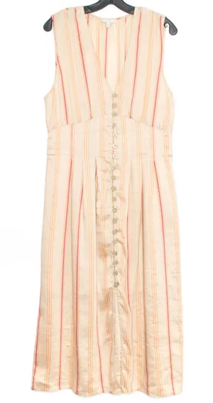 Joie Shirtdress Valari Linen Boho Feminine Minimalist Coastal Midi Stripe Large thumbnail 1